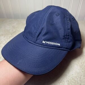 Mission Dark Blue Wet to Cool Cooling Lightweight Strapback Hat One Size Cap